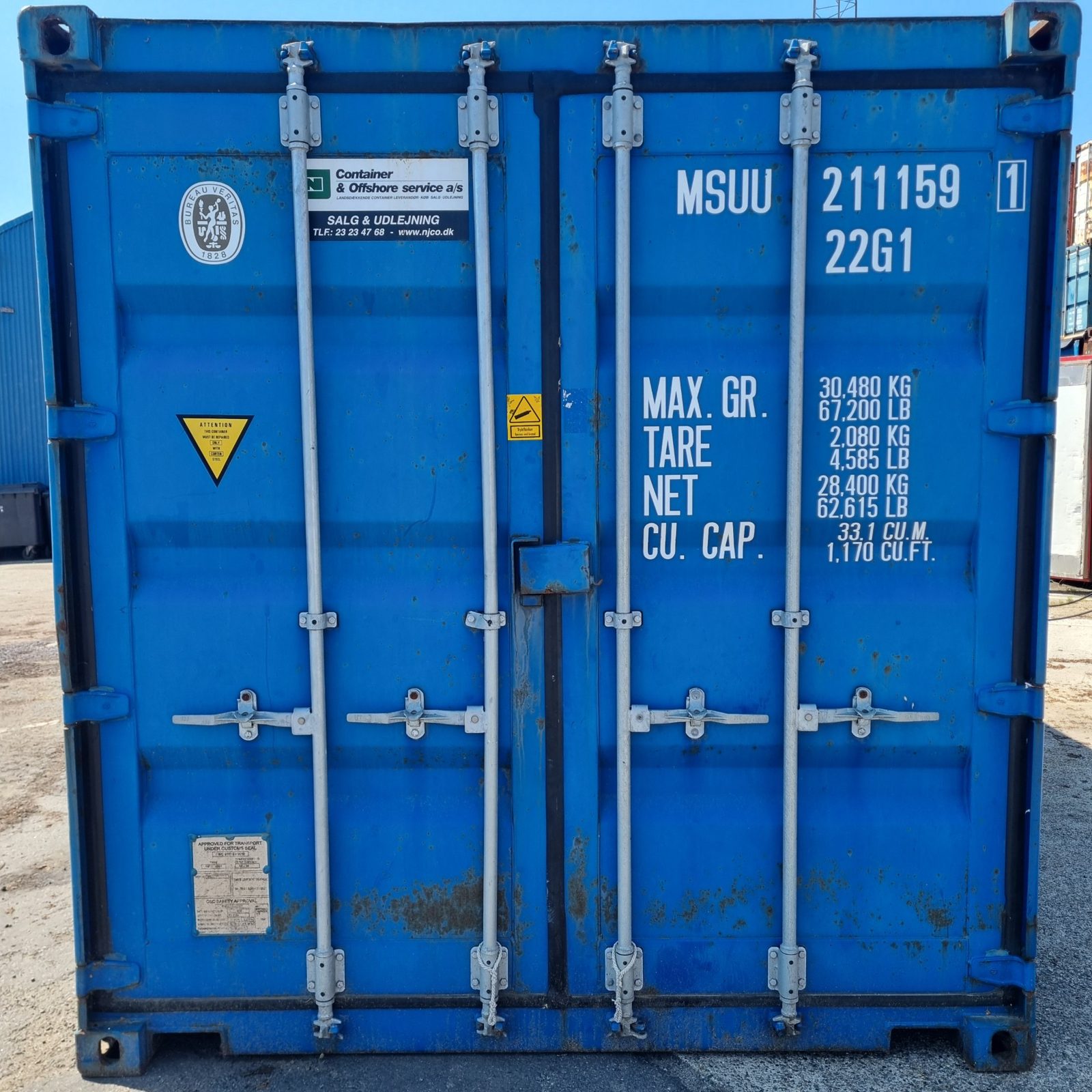 20 fods container til salg på pladsen i Esbjerg