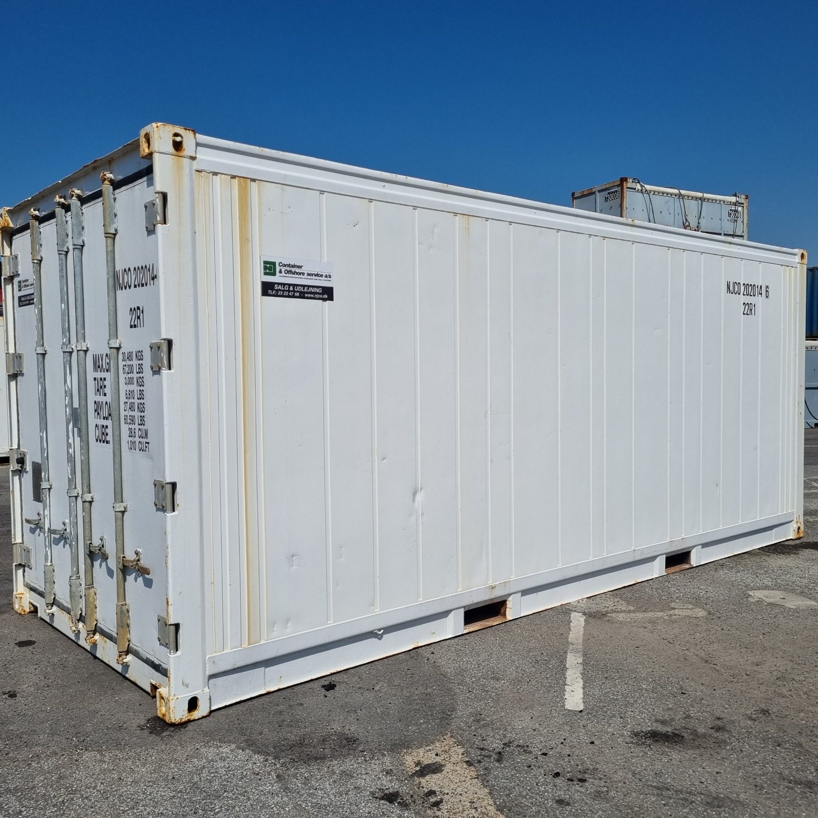 20 fods kølecontainer NJCO 202014-6 på pladsen i Esbjerg