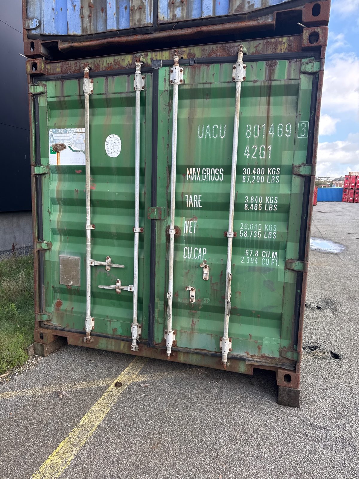 40 fods container på pladsen i Esbjerg