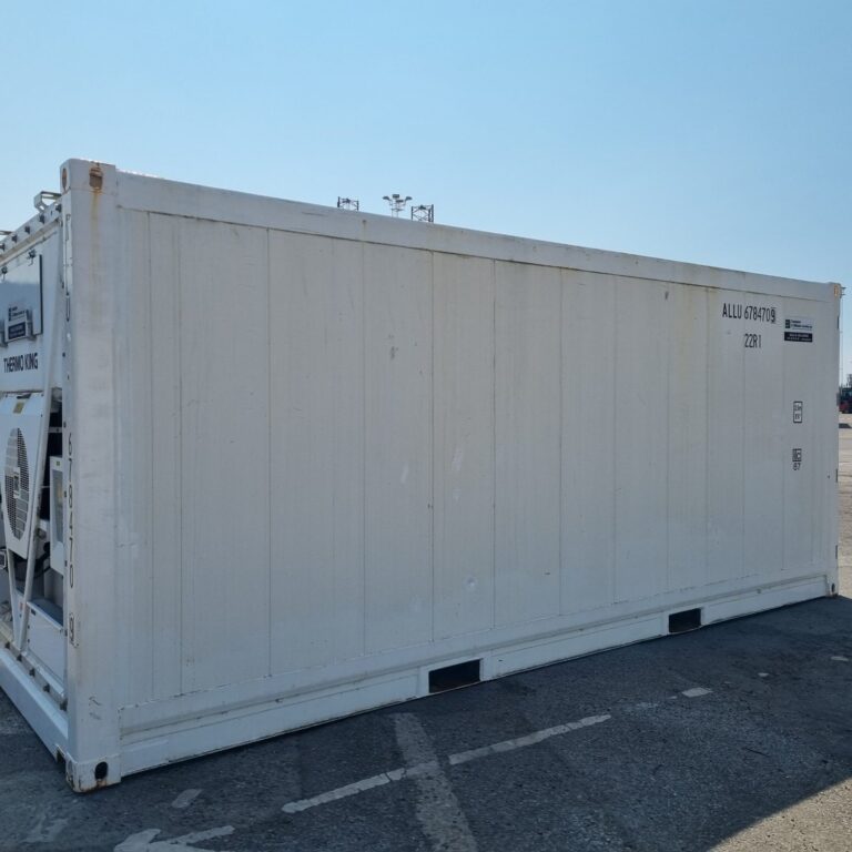 20 fods kølecontainer set fra siden